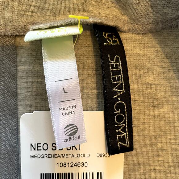 Adidas Neo X Selena Gomez Skirt Womens Large Grey Jersey Mini Casual A-Line - Picture 4 of 6